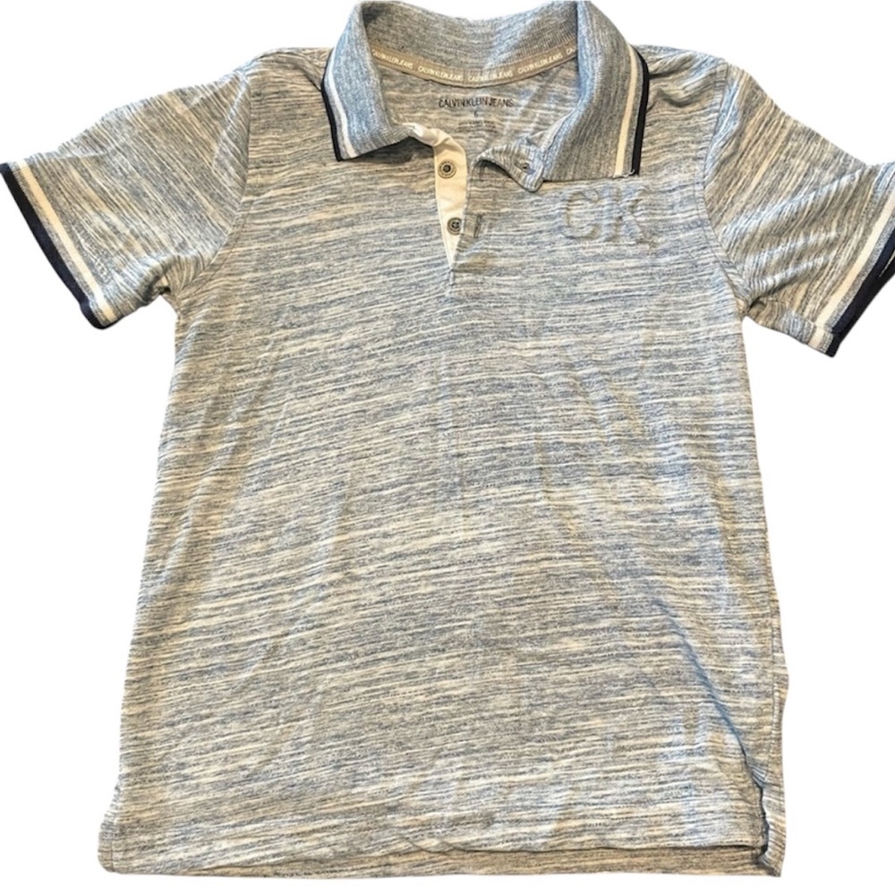 Calvin Klein Boys Heather Blue Polo Shirt